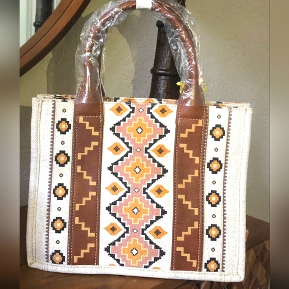 Wrangler Handbags - Wrangler Brown and Cream Patterned Tote Bag..Two Of Them